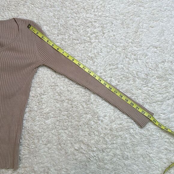 Adrienne Vittadini Ribbed Sweater in Blush/Nude Size Small - Picture 4 of 8